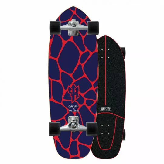 Surfskate Carver Kai Lenny LAVA longeur 31 truck C7 couleurs bleu rouge